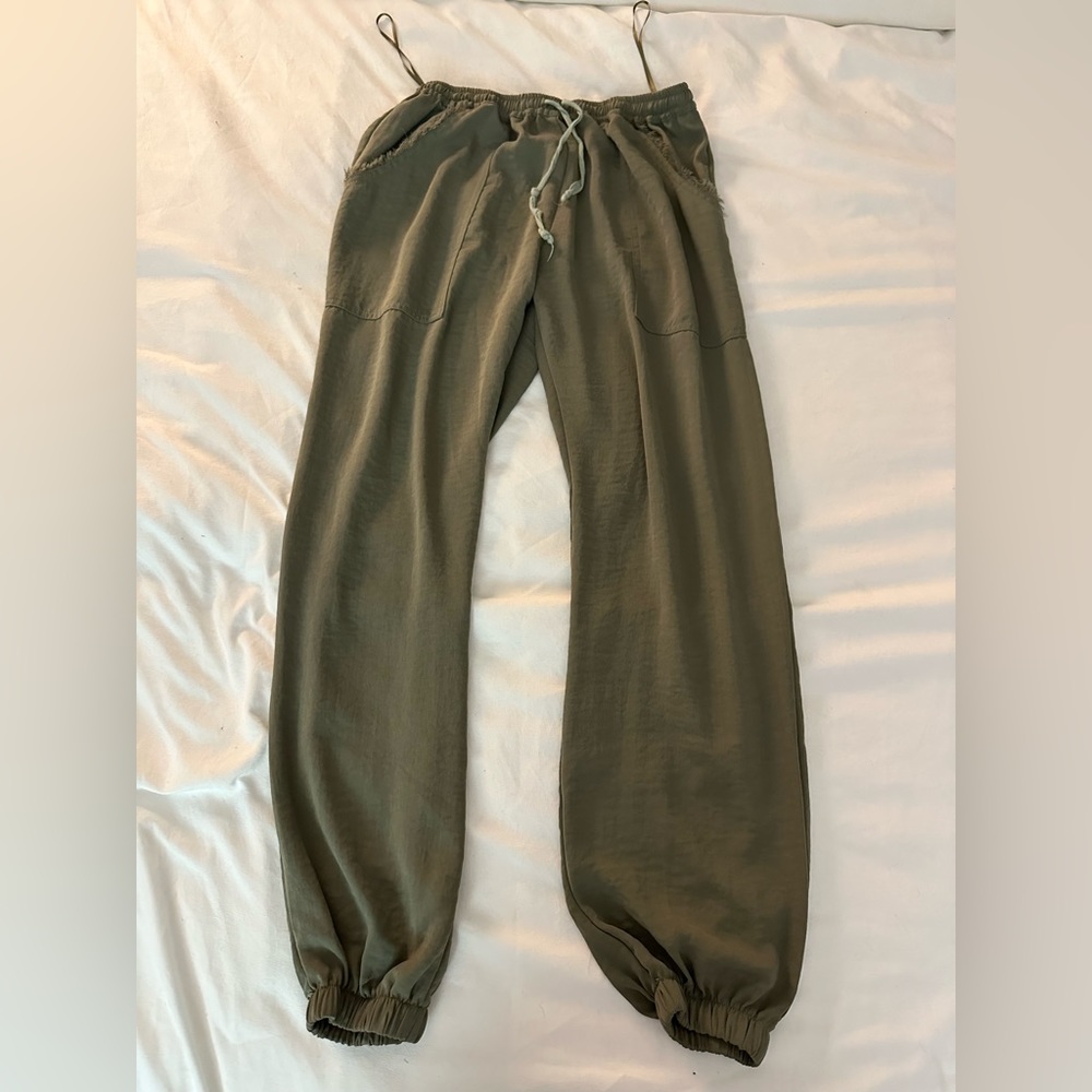 Skylar + Madison Green Polyester Comfy Pants